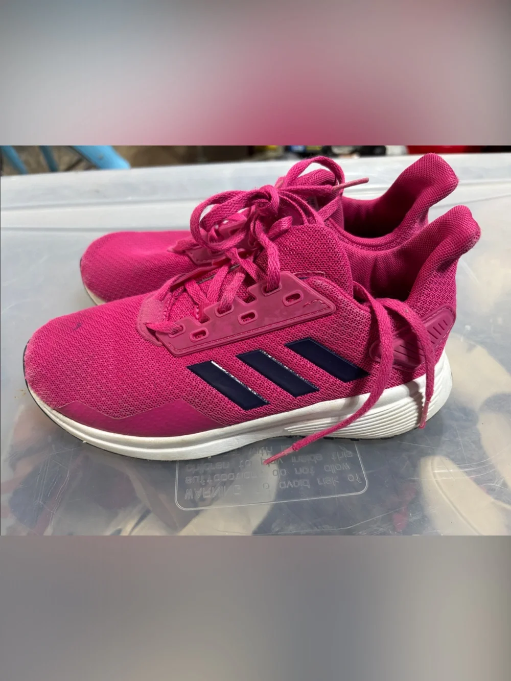 Adidas Girl’s Fuchsia Pink Athletic Running Shoes size 2